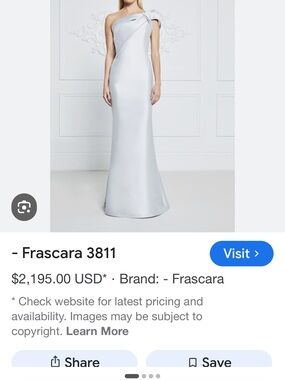 Frascara One-Shoulder Silver Evening Dress